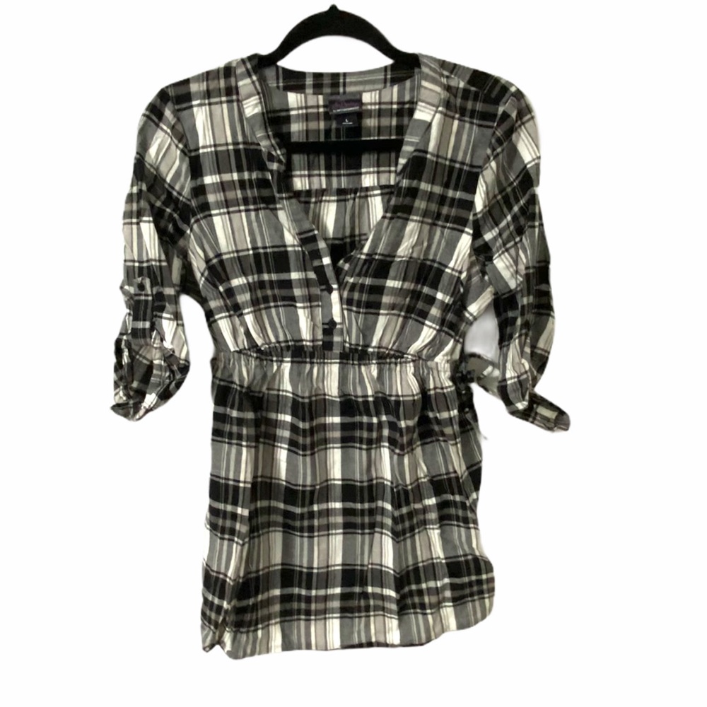 Oh Baby By Motherhood Plaid Maternity Shirt Large